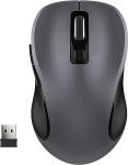 WisFox 2.4G Wireless Mouse for Laptop, Ergonomic Computer Mouse with USB Receiver and 3 Adjustable Levels, 6 Button Wireless Mice for Windows Mac PC Notebook (Grey)