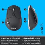 Logitech MK850 Performance Wireless Keyboard and Mouse Combo for Windows, macOS & ChromeOS, Bluetooth & 2.4 GHz USB Receiver, Full-Size Ergonomic Keyboard, Multi-Device, Cushioned Palm Rest – Graphite