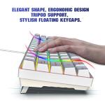 Snpurdiri 60% Percent Gaming Keyboard, Compact RGB Backlit Ergonomic Small Mini Keyboard for Windows, PC, Laptop, Gaming (68 Keys, White)