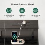 Huuger 47 Inch Computer Desk with Power Outlets and LED Lights, Gaming Desk with 4 Drawers, Office Desk with Monitor Stand, Study Work Home Office, Small Spaces, Black