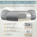 Leather Office Chair, PU Home Computer Desk Chairs with Ergonomic Back Support, 360°Swivel Free,Small Gaming Chair with Wheels and Adjustable Armrests, for Short People Use