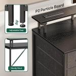 Huuger 47 Inch Computer Desk with Power Outlets and LED Lights, Gaming Desk with 4 Drawers, Office Desk with Monitor Stand, Study Work Home Office, Small Spaces, Black