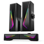 Computer Speakers for Desktop, Bluetooth & USB Input, USB Powered Gaming Stereo Speakers for PC Laptop Monitor, 6 Colorful RGB Modes, Detachable 2-in-1 Design (Package Only 2 Speaker)