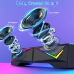 Computer Speakers for Desktop, Bluetooth & USB Input, USB Powered Gaming Stereo Speakers for PC Laptop Monitor, 6 Colorful RGB Modes, Detachable 2-in-1 Design (Package Only 2 Speaker)