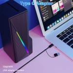 Computer Speakers for Desktop, Bluetooth & USB Input, USB Powered Gaming Stereo Speakers for PC Laptop Monitor, 6 Colorful RGB Modes, Detachable 2-in-1 Design (Package Only 2 Speaker)