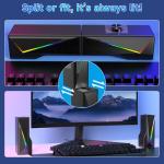 Computer Speakers for Desktop, Bluetooth & USB Input, USB Powered Gaming Stereo Speakers for PC Laptop Monitor, 6 Colorful RGB Modes, Detachable 2-in-1 Design (Package Only 2 Speaker)