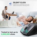 TECKNET Wireless Mouse, 2.4G USB Computer Mouse with 6-Level Adjustable 4800 DPI, Silent Quiet Click，30 Months Battery, Ergonomic Grips, 6 Buttons Portable for PC, Chromebook, Mac - Grey