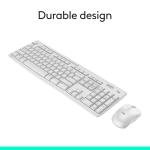 Logitech MK270 Wireless Keyboard and Mouse Combo for Windows, 2.4 GHz, 8 Multimedia Keys, PC, Laptop, Wireless Keyboard Compact Mouse Combo - White