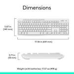 Logitech MK270 Wireless Keyboard and Mouse Combo for Windows, 2.4 GHz, 8 Multimedia Keys, PC, Laptop, Wireless Keyboard Compact Mouse Combo - White