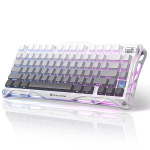 GravaStar Mercury K1 75% Wireless Mechanical Gaming Keyboard, Aluminum Alloy Exoskeleton Design, Gasket Custom Keyboard Hot-Swap Socket, Linear Switches, RGB Backlit