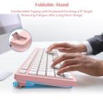 LeadsaiL Pink Wireless Keyboard and Mouse Combo, Full-Sized Ergonomic Computer Keyboard, 2.4GHz Cordless Keyboard Silent Mouse Set with 2-in-1 USB Receiver, 12 FN Shortcuts for Windows Laptop, PC/Mac
