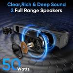 RIOWOIS Sound Bar for Smart TV, Bass Boost and Crisp Vocals,Bluetooth Soundbar for TV/PC/Gaming/Projectors,Optical/AUX/Wall Mount,17inch