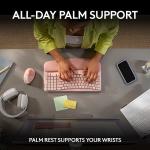 Logitech Wave Keys Wireless Ergonomic Keyboard with Cushioned Palm Rest, Comfortable Natural Typing, Easy-Switch, Bluetooth, Logi Bolt Receiver, for Multi-OS, Windows/Mac - Rose
