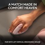 Logitech Wave Keys Wireless Ergonomic Keyboard with Cushioned Palm Rest, Comfortable Natural Typing, Easy-Switch, Bluetooth, Logi Bolt Receiver, for Multi-OS, Windows/Mac - Rose