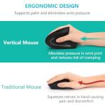 Lekvey Rechargeable Vertical Ergonomic Wireless Mouse