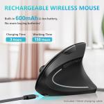 Lekvey Rechargeable Vertical Ergonomic Wireless Mouse