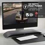 BlueAnt Soundblade Under Monitor Soundbar, Powerful 120 watt, 2.1 Channel USB-C, Bluetooth 5.3 Desktop Speaker for PC, Mac for Streaming Content, Music and Gaming. (Charcoal)