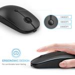 Type C Wireless Mouse，Vssoplor USB C Rechargeable Portable Quiet Laptop Mouse USB and Type C Receiver Dual Mode Mice for PC, Laptop, MacBook, Tablet-Black