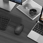 Type C Wireless Mouse，Vssoplor USB C Rechargeable Portable Quiet Laptop Mouse USB and Type C Receiver Dual Mode Mice for PC, Laptop, MacBook, Tablet-Black