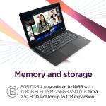 Lenovo 14 G4 - Laptop for Business - Intel Core i7-13620H - 14" FHD Display - 8GB RAM (upgradable to 16GB) - 256GB Storage (upgradable to 1TB) - Windows 11 Home - Thin & Portable - Business Black