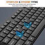 Wireless Keyboard and Mouse Combo, EDJO Silent Full Size Cordless USB Keyboard Mouse, 2.4GHz Lag-Free, Long Battery Life, for Computer, Laptop, PC, Chromebook, Windows (Black, 1 Pack)