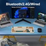 Wireless Mechanical Keyboard, Triple Mode 2.4G/USB-C/BT Gaming Keyboards 100 Keys RGB Backlit, Brown Switch Rechargeable | Brown Combo