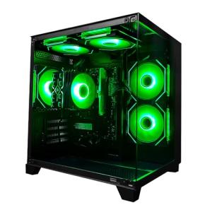 ALCPOK PC Gaming Desktop AMD Ryzen 7 5700G RAM 16G 3200MHz DDR4 1TB M.2 Prebuilt Computer Tower 550W Bronze Power Supply ARGB Air Colling Computer for Office Game