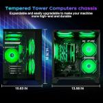 ALCPOK PC Gaming Desktop AMD Ryzen 7 5700G RAM 16G 3200MHz DDR4 1TB M.2 Prebuilt Computer Tower 550W Bronze Power Supply ARGB Air Colling Computer for Office Game