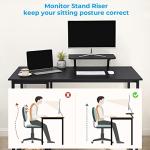 GreenForest Computer Desk 39 Inch with Monitor Stand, Office Desk with Adjustable Storage Shelves, Small Gaming Desk for Home Work Writing Study, Black