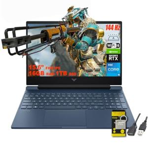 HP Victus 15.6" FHD 144Hz IPS Gaming Laptop, Intel 12th Gen Core i5-12450H, GeForce RTX3050, 16GB RAM, 1TB SSD, Backlit Keyboard, WiFi 6, TNR HD Camera, Dual Fan Cooling, Windows 11 w/ICP Accessory