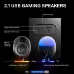 SteelSeries Arena 7 RGB Illuminated 2.1 Gaming Speakers with Powerful Bass, Subwoofer, and Bluetooth - For PC, PlayStation, Mobile