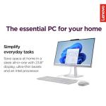 Lenovo IdeaCentre Everyday Tasks 24" Full HD All-in-One Desktop Computer • Lifetime Office 365 for The Web • Intel 4-Cores • 512GB External and 256GB SSD • 8GB RAM • Wired Keyboard and Mouse • Win11
