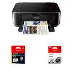 Canon Pixma MG3620 Wireless All-in-One Color Inkjet Printer with Mobile & Tablet Printing, Black - Canon CL-241 Color Ink & PG-240 Black