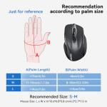 TECKNET Wireless Mouse, 2.4G Ergonomic Optical Mouse, Computer Mouse for Laptop, PC, Computer, Chromebook, Notebook, 6 Buttons, 24 Months Battery Life, 2600 DPI, 5 Adjustment Levels
