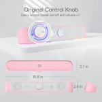 Redragon GS560 RGB Desktop Soundbar, 2.0 Channel Computer Speaker with Dynamic Lighting Bar Audio-Light Sync/Display, Touch-Control Backlit with Volume Knob, USB Powered w/ 3.5mm Cable, Pink