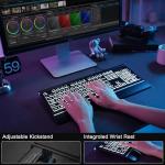Large Print Backlit Computer Keyboard, 7-Color Backlit Keyboard with Wrist Rest, USB Plug-and-Play, Oversize Letters Keys Easy to See and Type, Wired Light Up Keyboards for Laptop, PC, Gaming