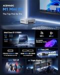ACEMAGIC M1 Mini PC, Intel Core i9-11900H 32GB DDR4 1TB SSD, Mini Computers (4.9GHz, 8C/16T) PCIe3.0 Type-C/LAN 2.5G/HDMI/DP, 4K Triple Display 11 Pro Mini Desktop PC BT5.2/WiFi6/BT/for Home/Office