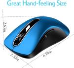 memzuoix 2.4G Portable Wireless Mouse, 1200 DPI Mobile Optical Cordless Mice with USB Receiver for Computer, Laptop, PC, Desktop, MacBook, 5 Buttons, Blue