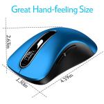 memzuoix 2.4G Portable Wireless Mouse, 1200 DPI Mobile Optical Cordless Mice with USB Receiver for Computer, Laptop, PC, Desktop, MacBook, 5 Buttons, Blue