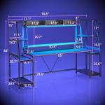 SEDETA 78.8'' LED Gaming Desk with Storage