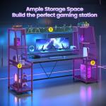 SEDETA 78.8'' LED Gaming Desk with Storage