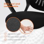 Sweetcrispy Ergonomic Mid-Back Mesh Home Office Desk Chair with Wheels, Lumbar Support, and Comfortable Armrests for Home, Bedroom, Study, Office