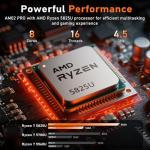 Gaming Laptop, 16 Inch Lap Top Computer 2025 with Ryzen 7 5825U Processor, 32GB DDR4, 1T SSD, Win 11 Pro, Backlit Keyboard, FHD Display 1920*1080P, WiFi 6, HDMI, for Student, Office, Business