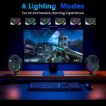 Computer Speakers, littoak Bluetooth PC Speakers, DC Powered Gaming Speaker with 3 EQ Modes, Stereo Speakers with 6 RGB Modes, Aux in, Headphone, USB port Speaker for Laptop/Desktop/TV, 2*15W, 2.0 CH