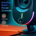 Computer Speakers, littoak Bluetooth PC Speakers, DC Powered Gaming Speaker with 3 EQ Modes, Stereo Speakers with 6 RGB Modes, Aux in, Headphone, USB port Speaker for Laptop/Desktop/TV, 2*15W, 2.0 CH