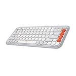 Logitech POP ICON Keys Wireless Bluetooth Keyboard, Comfortable Typing, Programmable Keys, Easy-Switch Between up to 3 Devices, for Laptop, Tablet, PC – Off White and Orange