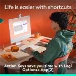 Logitech POP ICON Keys Wireless Bluetooth Keyboard, Comfortable Typing, Programmable Keys, Easy-Switch Between up to 3 Devices, for Laptop, Tablet, PC – Off White and Orange