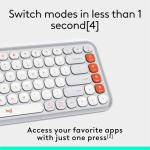 Logitech POP ICON Keys Wireless Bluetooth Keyboard, Comfortable Typing, Programmable Keys, Easy-Switch Between up to 3 Devices, for Laptop, Tablet, PC – Off White and Orange