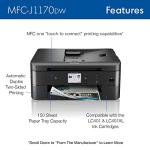 Brother MFC-J1170DW Wireless Color Inkjet All-in-One Printer with Mobile Device Printing, NFC, Cloud Printing & Scanning, Refresh Subscription and Amazon Dash Replenishment Ready
