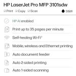 HP LaserJet Pro MFP 3101sdw Wireless All-in-One Laser Printer, Office Printer, Duplex, Best-for-Small Teams (9D2X4F)